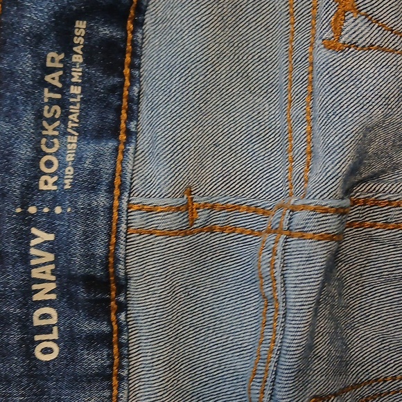 Old Navy Women's Rockstar Mid-Rise Blue Skinny Jeans - Picture 5 of 5